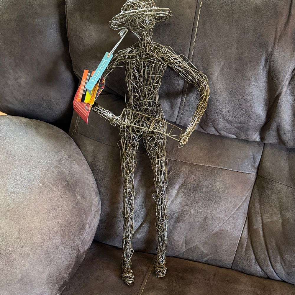 Artisan Brown Wire Musician Sculpture - Home Art Accent